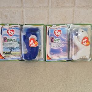 Vintage Ty Beanie Baby "Chilly" 1994 & "Peanut" 1995 McDonald's House Charities